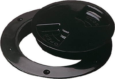 QUARTER TURN DECK PLATE W/INTERNAL COLLAR (SEA DOG LINE) 6 1/2" 8 1/8" 6 1/2" 7 3/8" Black Smooth